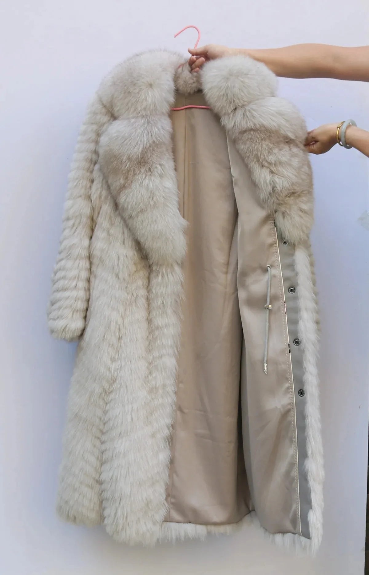 Luxury Natural Fox Fur Coat - Big Collar Winter Outerwear